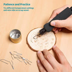 YIHUA 939D-II Pyrography Pen Wood Burning Kit Station 2-in-1 Solid-Point 200~480°C (with Temp Display)/Wire-Nib 250~750°C with 20 Nibs, Solid Points, 1 Stable Pen Holder, 2 Scrap Wood (Green)