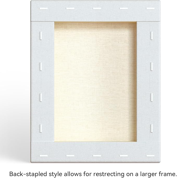PHOENIX 8x10 Inch 6 Pack Artist Canvas - Small Stretched Canvases for Painting - 3/4 Inch Profile, 100% Cotton 11 Oz. Gesso Primed White Blank Professional Canvas Oil & Acrylic Paints