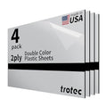 Trotec | Metallic Looking Acrylic Sheet | 12"x20"x1/16, 4 Pcs | Smooth Silver/Black | Metallic Finish - Scratch Resistant for Laser Engraving & Cutting,Printing,Glowforge,Name Plate | USA Made