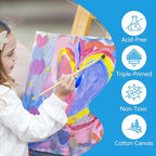 ESRICH Small Canvases for Painting, 6 Pack Canvas 5x7 Inch Stretched Canvas 2/5" Profile Primed Acid Free Painting Canvas for Kids for Oil Paint,Watercolor,Acrylic Paint,Gouache &Tempera.