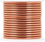 Mandala Crafts 10 Gauge Anodized Aluminum Craft Wire for Jewelry Making - 120 FT Colored Flexible Silver Copper Tone Wire - Bendable for Bonsai Armature Crafting Sculpting