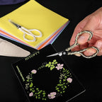 Sewing Scissors Small Sharp Vintage Embroidery Scissors, Tip Detail Thread Cutting Scissor for Craft Needlework Cross Stitch Daily Use Travel Shears with Cover