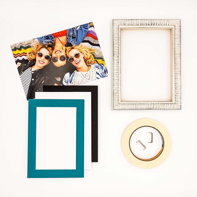 6x8 Mat for 8x10 Frame - Precut Mat Board Acid-Free Show Kit with Backing Board, and Clear Bags Teal Blue 6x8 Photo Matte Made to Fit a 8x10 Picture Frame Matboard for Framing, Pack of 1 Mat