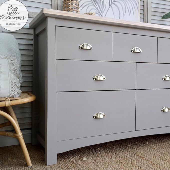 Dixie Belle Paint Company Chalk Finish Furniture Paint - French Linen (4oz) - Matte Light Taupe Chic Chalk Mineral DIY Furniture Paint