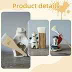 Pottery Glaze Brushes,10 PCS Painting Ceramic Brush Set, Different Shape Wool Soft Bristle for Ceramic Pottery Glazing Creation