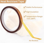 Teflon Sheets for Heat Press - 8 Pcs 16 in x 12 in Reusable and Non-Stick Teflon Paper with 8 Rolls Waterproof and Oilproof Heat Resistant Tape, No Residue with High Insulation for Printing