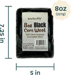 Woolbuddy Needle Felting Wool – 8oz Chunky Wool Roving in Black, Felting Wool for Needle Felting Kit, Wet & Dry Felting Projects
