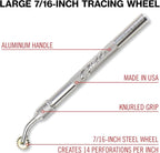 Excel Blades Pounce Wheel Set – Stainless Steel Fabric Tracing, Perforating, Cutting, Sewing, Quilting & Embossing Tool – Set of 3 Assorted Sizes – Made in USA
