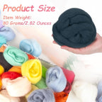 PATIKIL Wool Roving Yarn, 80G/2.82OZ Soft Felting Wool Pure Chunky Roving Yarn Bulk for Needle Felting Knitting Blanket Spinning Weaving DIY Craft, Gray Blue