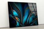 My Photostation.com 43Wx27H'' Orange & Blue Abstract Glass Wall ArtTempered Glass Printing Wall Decor Large Wall Art Wall Hangings