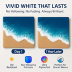 Ocean White Epoxy Resin Pigment Paste XL (191g/6.7oz) – High Concentration Dye for Epoxy & UV Resin, Opaque White Pigment for Ocean Waves, Lacing, Cells, 3D Flower Coasters & Epoxy Art
