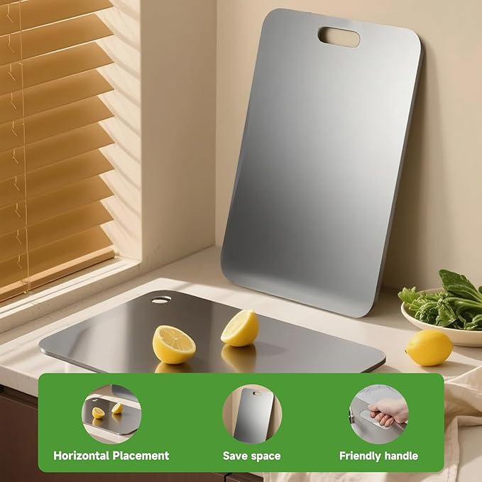 Titanium Cutting Board - 2025 New Upgrade 100% Pure Titanium Cutting Boards for Kitchen Double Sided Non Toxic Cutting Board,Hygiene Durable Dishwasher Safe Chopping Board (3PC:S+M+L)