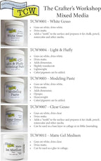 The Crafter's Workshop Clear Gesso Primer for Acrylic Painting & Mixed Media Art - Boutique Quality, 8 oz Jar