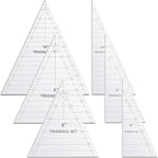 Kigley 3 Set Tall Triangle Rulers for Quilting 6 8 10 Inch Wedge Triangle & Wing Quilting Rulers and Templates Acrylic Quilt Templates for Sewing Layer Cake Patchwork Cutting Pattern DIY Craft