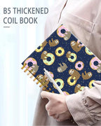 iampanda Spiral Journal Notebook,Cute Strong TwinWire Binding with Premium Paper for Girl Women,60 Sheets A5 College Ruled NotebookJournal,Perfect for School Office Home Gifts,Sloth with Sweet