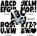 Bemeol Letter Stickers 351 Pieces 4 Inch Bulletin Board Letters Alphabet Cutout Letter for Bulletin Board Display Home Classroom School Decor(Black)