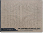 KOALA TOOLS | 2-Point Drawing Perspective Notebook (1 Unit) | 10.35" x 8", 60 pp. - Perspective Grid Graph Paper for Interior Design, Industrial, Architectural and 3D Design