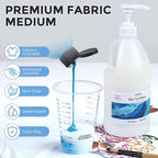 Nicpro Professional Effects Fabric Medium, 33.8oz Bottle with Pump, Fabric Painting Acrylic Fluid Medium, Improves Acrylic Paint Adhesion to Fabrics, Textiles for DIY Clothing, T-shirts, Shoes Jeans Bags