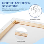 FUMILE Stretched Canvas for Painting, Canvases for Painting Multi 4 Pack 5x7,8x10 (2 of Each), Cotton Primed Acid Free Blank Canvases for Painting for Oil Paint, Acrylic Paint, Gouache and Tempera.