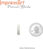 ImpressArt - Premium Metal Stamping Rectangle Blanks for Metal Stamping and Jewelry Making (24 Pack) (5/8" Rectangle Tag w/Ring, Alkeme)