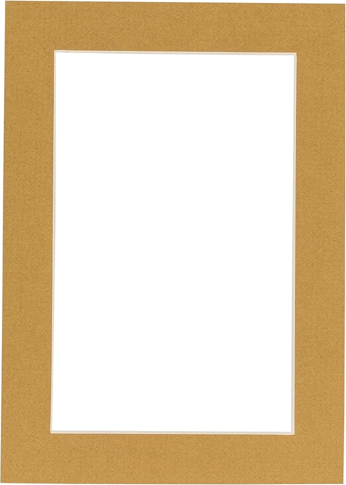 8x10 Mat Bevel Cut for 5x8 Photos - Acid Free Rattan Beige Precut Matboard - For Pictures, Photos, Framing - 4-ply Thickness