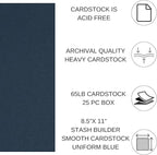 Accent Design Paper Accents Stash Builder Cardstock 8.5" x 11" Uniform Blue, 65lb Colored cardstock Paper for Card Making, Scrapbooking, Printing, Quilling and Crafts, 25 Piece Pack