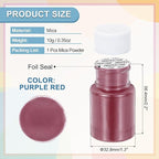uxcell 10g/0.35oz Cosmetic Grade Mica Powder, 600 Mesh Mica Powder Natural Resin Epoxy Pigment Powders for Casting Resin, Candle Dye, DIY Nail Polish and Lip Gloss, Purple Red