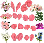 Gumpaste Flower Silicone Veiner Mold 8 Set, Fondant Flower Mold Leaf Tulip Orchid Molds Sugar Gum Paste Molds Cake Decoration Tool for Rose Lily Orchid Tulips Hibisus Rose Leaf (A)