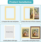 ZBEIVAN 12 Packs Mixed Colors 11x14 Picture Frame Mats for 8.5x11 Photos, Artworks and Prints, White Core Bevel Cut Frame Mattes