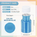 uxcell 10g/0.35oz Cosmetic Grade Mica Powder, 600 Mesh Mica Powder Natural Resin Epoxy Pigment Powders for Casting Resin, Candle Dye, DIY Nail Polish and Lip Gloss, Medium Blue