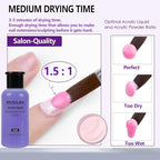 Monomer Acrylic Nail Liquid 6oz for Acrylic Powder - Professional 180ml Monomer Nail Liquid Powder Extension 3D Nail Art - MMA Free,Quick Dry Time,Non-Yellowing