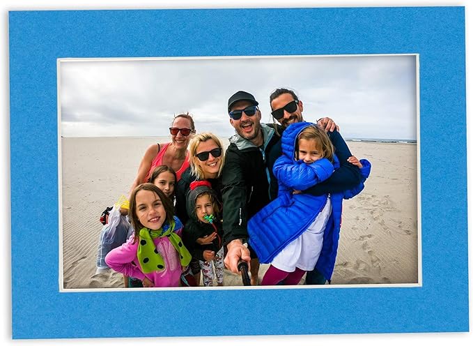 5x7 Mat for 8.5x11 Frame - Precut Mat Board Acid-Free Bay Blue 5x7 Photo Matte Made to Fit a 8.5x11 Picture Frame, Premium Matboard for Family Photos, Show Kits, Art, Picture Framing, Pack of 25 Mats