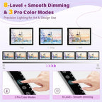 ZEXALIGHT A4 Light Box for Tracing, Light Pad for Diamond Painting with 8 Levels/Stepless Dimming Brightness and 3 Color Modes, Ultra-Thin Copy Board Light Table for Artists Tracing Drawing (Yellow)