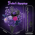 Gohero Purple Roses Building Blocks Set (822PCS) - Lego Compatible Flowers for Adults, Gothic Home Decor, for Women & Teen Girls, Making It an Ideal Gift for Halloween, Valentine's Day.
