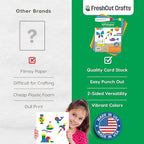 ARTshapes 840 pc Creative Paper Shapes Pack with 70+ Idea Guide - US Made Card Stock - Punch Out Funky DIY Craft Supplies for Whimsical Art Designs, Paper Crafts, and Pattern Play 5 Jewel Colors
