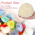 PATIKIL Wool Roving Yarn, 250G/8.8OZ Felting Wool Pure Roving Yarn, Milk White