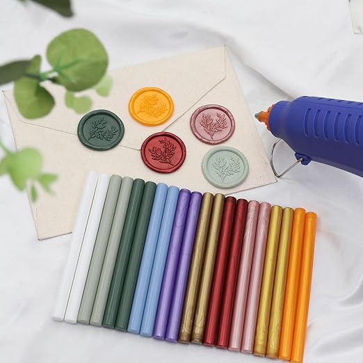 52pcs Rose Gold Wax Sealing Sticks for Wax Seal Stamp - Premium Glue Gun Sticks for Envelope, Letter, Wedding Invitation Craft Adhesive - Great Gift Ideas (Mini Size)