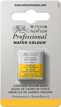 Winsor & Newton Professional Water Colour Paint, Half Pan, Cadmium Yellow Deep