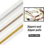 DOITEM 16.5 Yards 3 Pieces Sewing Zippers #5 Nylon Coil Zippers Assorted Zipper for Sewing with 30 Zipper Sliders for DIY Tailor Sewing Crafts Supplies, White