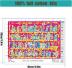 Bookshelf Stamped Cross Stitch Kits - Magical Book Counted Cross Stitch Kits for Beginners Adults Skull Needlepoint Cross-Stitch Patterns Dimensions Needlecrafts Embroidery Kits Arts and Crafts