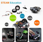 Yahboom Microbit V2 Start Robotic for Kids STEM Education Toy Car Kit DIY Programmable with Tutorial Super Cost-Effective (Robot with Micro:bit V2)