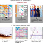 Foxdiviy Stamped Cross Stitch Kits for Beginners Full Range of Cross Stitching 11 CT Printed Cross Stitch Kits for Kids Adults Cross Stitch Patterns Needlepoint Kits-Colorful Cow Flowers 16x20 inch