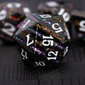 Metal Dice Set DND,Metallic Glitter Stripes D&D Dice Set,7 PCS Polyhedral Dice Set with Gift Case for Dungeons and Dragons Tabletop Game(Black Nickel Bicolor)