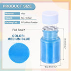 uxcell 10g/0.35oz Cosmetic Grade Mica Powder, 600 Mesh Mica Powder Natural Resin Epoxy Pigment Powders for Casting Resin, Candle Dye, DIY Nail Polish and Lip Gloss, Deep Sky Blue