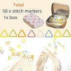 Hilsayum Flower Shape Metal Stitch Markers,50Pcs Colorful Stitch Markers with Storage Box
