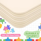 8 Pcs 15'' x 10.5' Extra Large Puzzle Sorting Trays Stackable Puzzle Trays for Sorting Piece Sorter Jigsaw Storage Accessory for 2000/3000/5000/6000 Pieces(Beige)