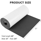 Sponge Neoprene Foam Rubber Sheet with Adhesive, 12 in x 60 in x 1/4 in Multi-Function Soundproof High Density Waterproof Rubber Mat, Perfect Cosplay Easy Cut DIY Neoprene Padding Roll - Black