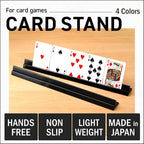 Lightweight Non-Slip Card Holder Stand – Set of 4, 13.4 Inches – Made in Japan for Card Games and TCG, Anti-Skid Base (4 Pack-Black)