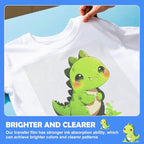ZEHRAI 50 Sheets DTF Transfer Film 8.5" x 11" Double Sided Matte, Clear Cold Peel, Direct to Film Heat Transfer Film for All Fabric and Colors T-Shirts Textile