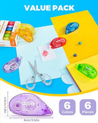 Double-Sided Adhesive Dots Roller – 6 Pack (0.31IN x 26FT) Dots Glue, Craft & Scrapbook Supplies for Gift Wrapping, Scrapbooking, and Photo Tape